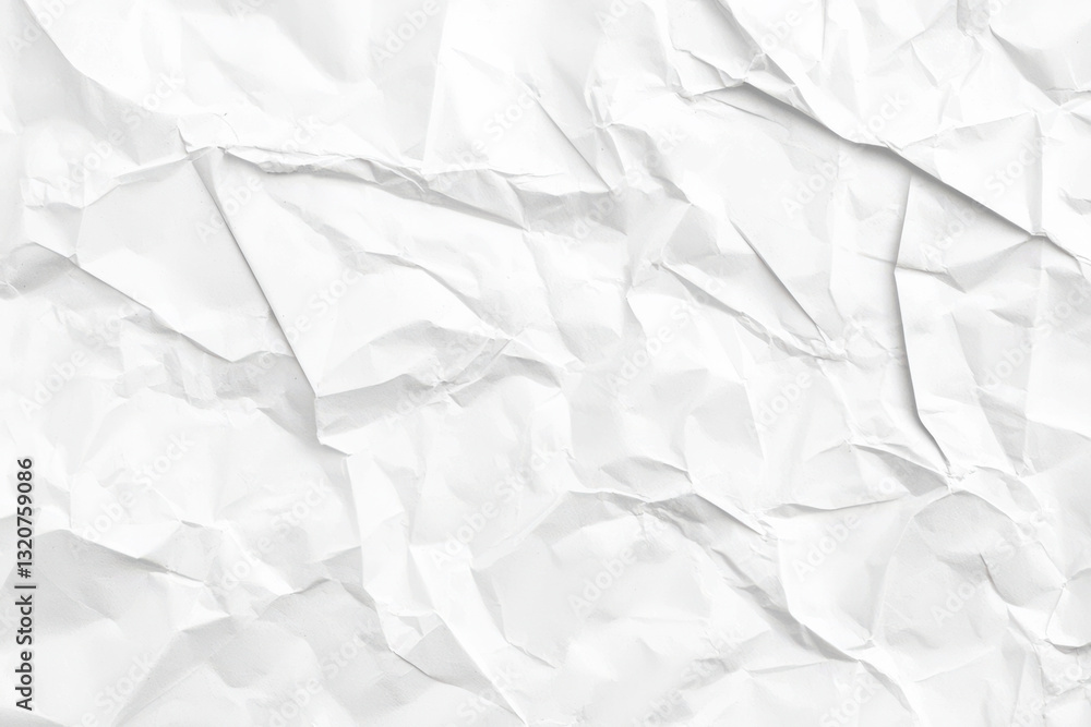 Obraz premium White Crumpled Paper Texture Background with Copy Space