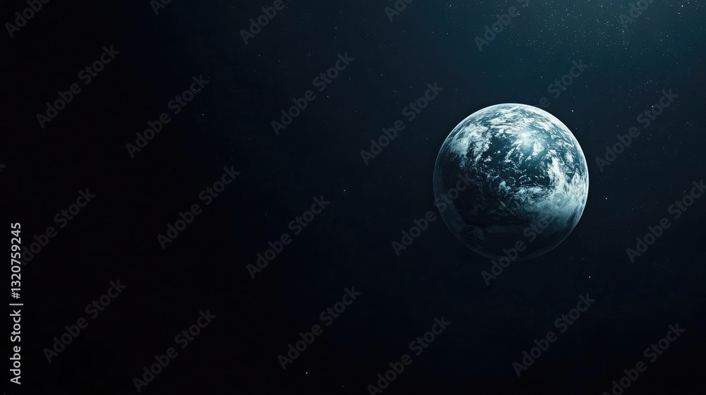 Fototapeta premium Dark sky concept. Stunning view of Earth in vast space, highlighting its beauty and fragility.