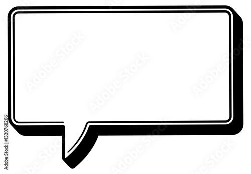 black rectangular dialog cloud or cloud frame with no background