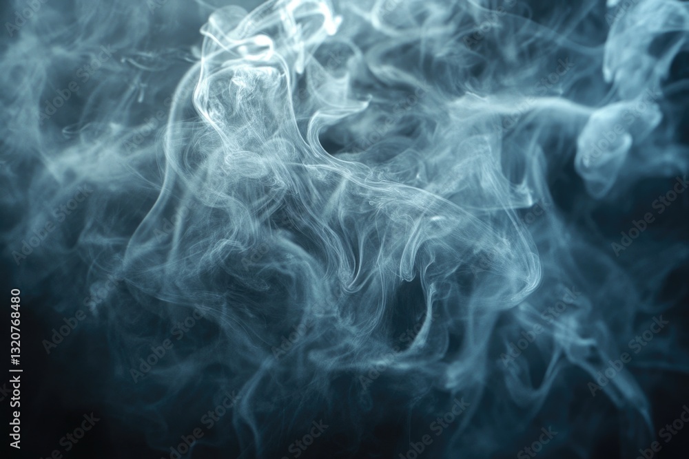 Naklejka premium A close-up shot of thick smoke on a dark background, useful for representing mystery or ambiguity in various contexts