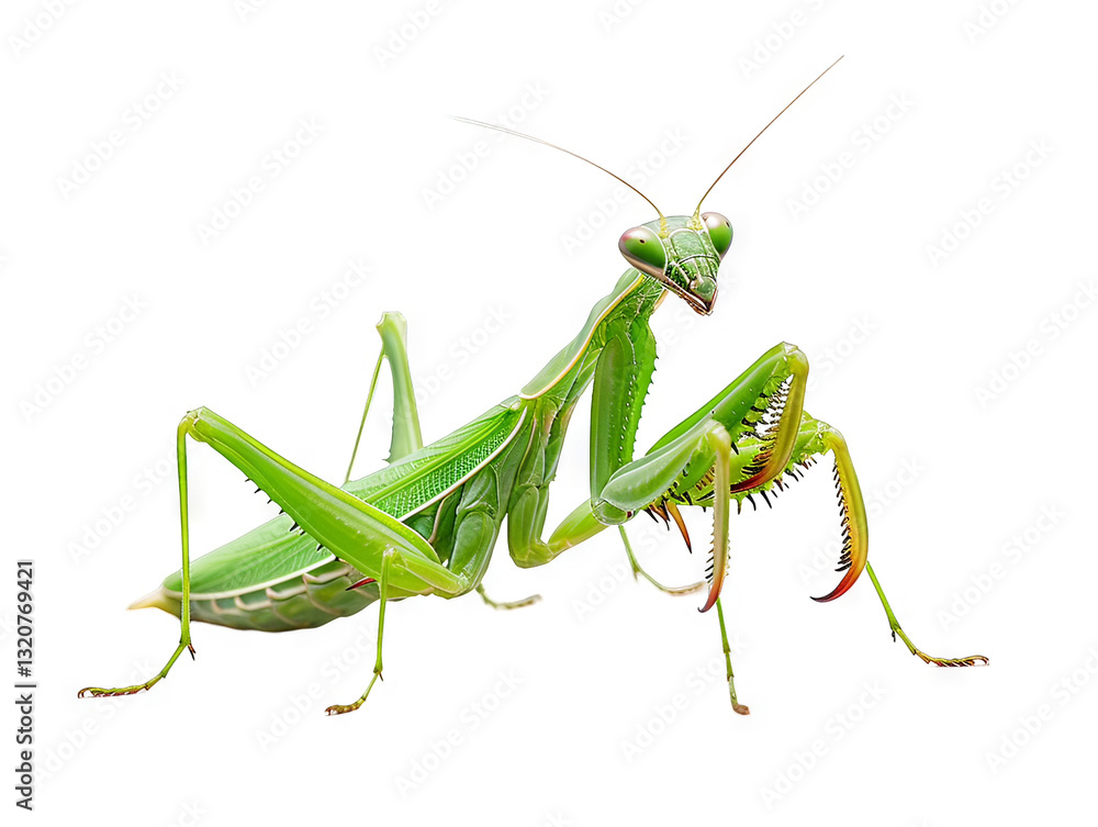 Vibrant Green Praying Mantis Close-Up Vibrant Green Praying Mantis Close-Up