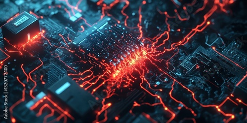 Wallpaper Mural A high-tech perspective of electricity flowing through a conductor, showcasing vibrant energy and innovation. Torontodigital.ca