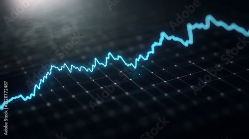 Obraz na płótnie Graph showing an upward trend in a digital financial chart. w salonie