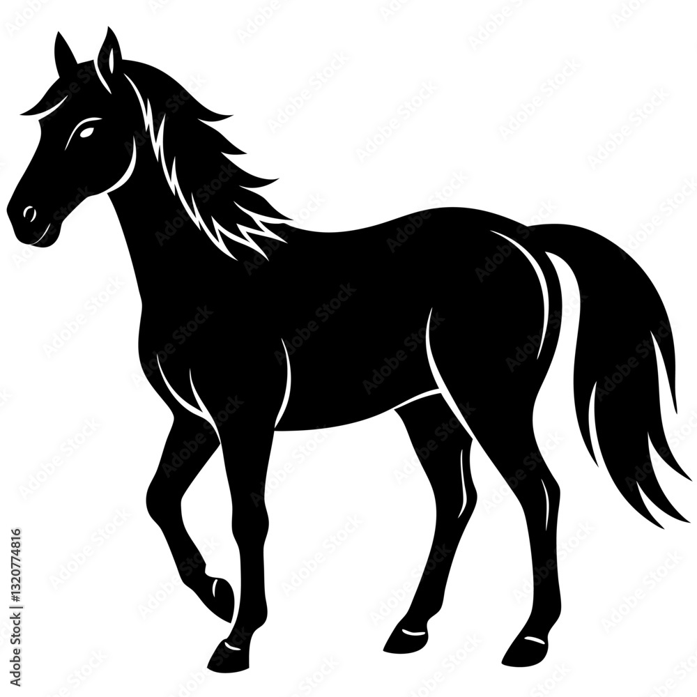 Obraz premium Horse vector shilhouette Icon.