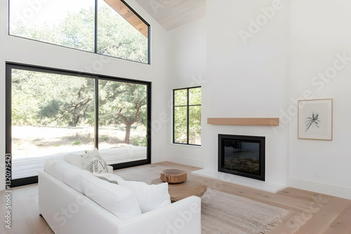 Elegant Modern Living Room with Natural Light and Minimalist Design