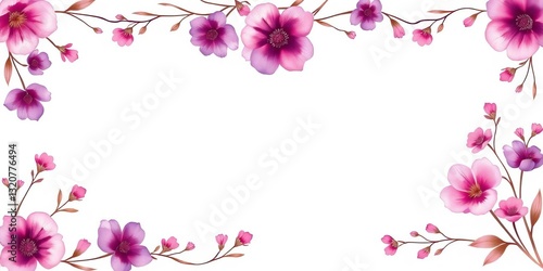 Elegant purple pink watercolor floral frame wedding invitation set, invitation card, invitation