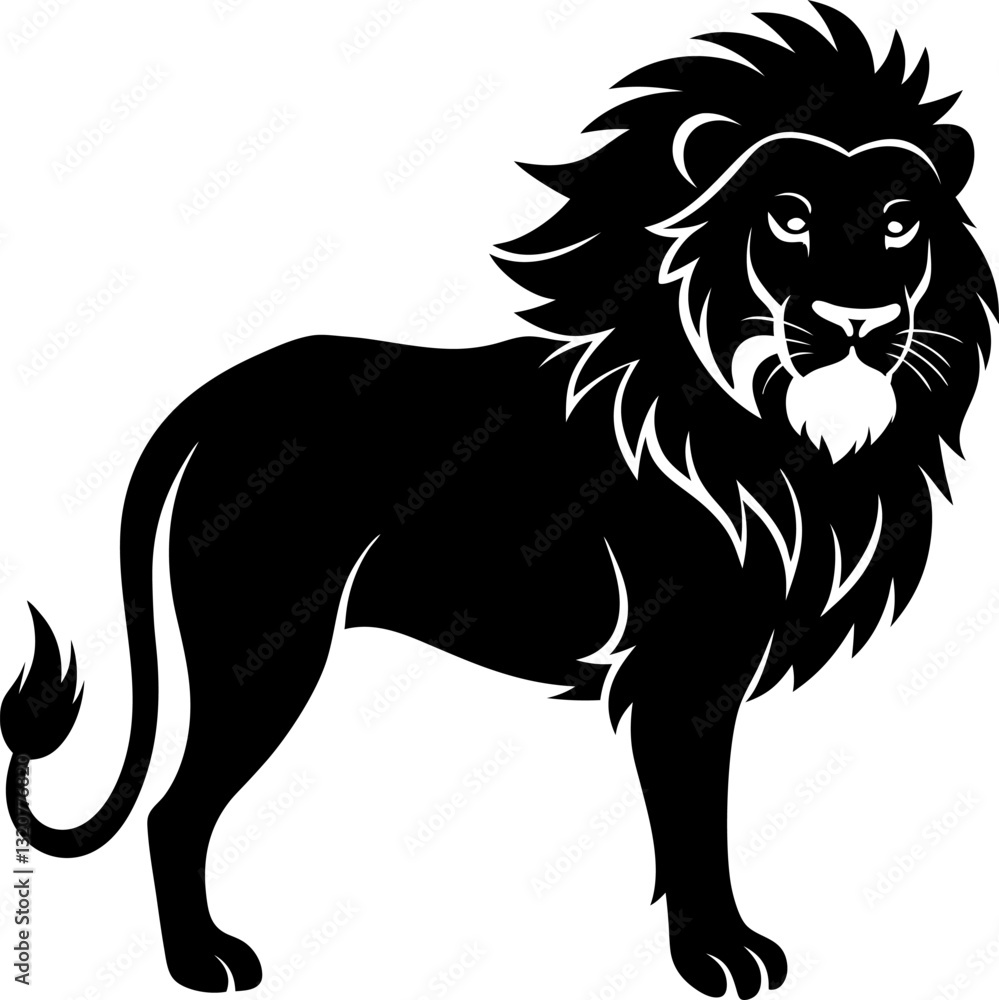 Obraz premium Lion vector shilhouette Icon.