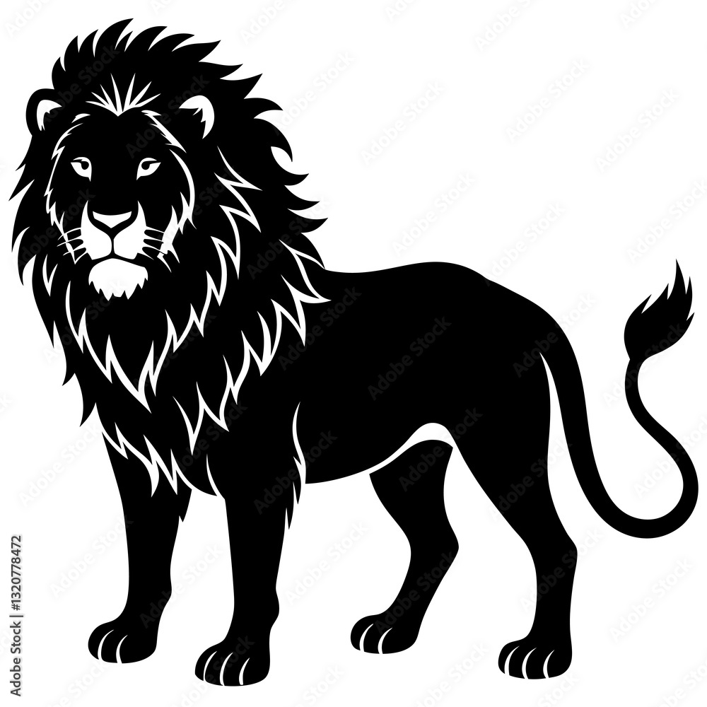 Obraz premium Lion vector shilhouette Icon.