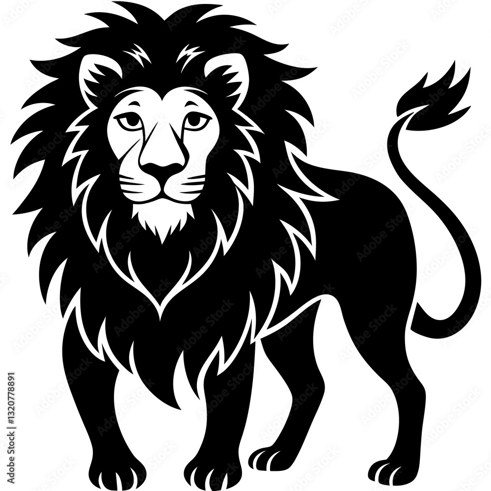 Fototapeta premium Lion vector shilhouette Icon.