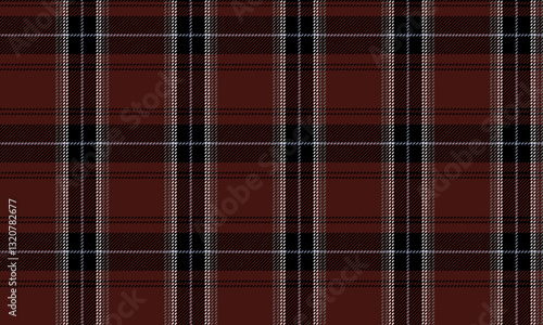 Seamless plaid pattern, featuring dark red, black, white, giving a classic and luxurious feel, suitable for designing clothes, skirts and pants of all styles.