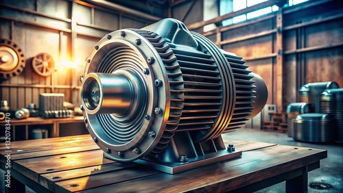 Wallpaper Mural Candid Close-up of Air Compressor Cylinder and Head with Cooling Fins Torontodigital.ca