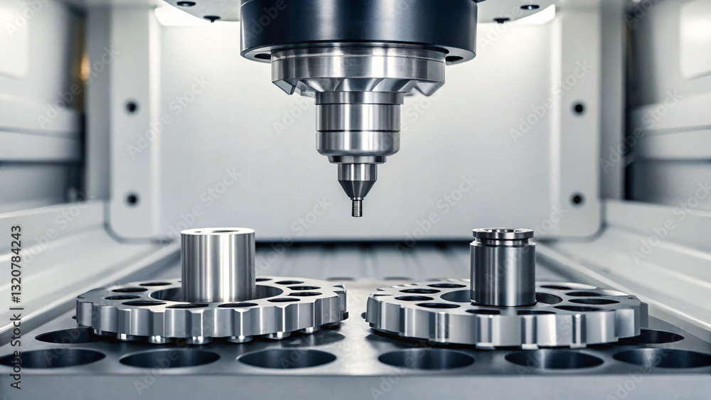 Precision industrial machining process with metal parts and cutting tool assembly Precision industrial machining process with metal parts and cutting tool assembly