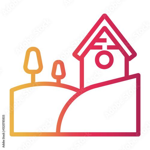 village Line Gradient Icon