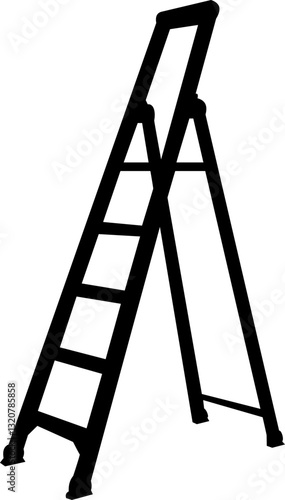 stepladder silhouette, vector on white background