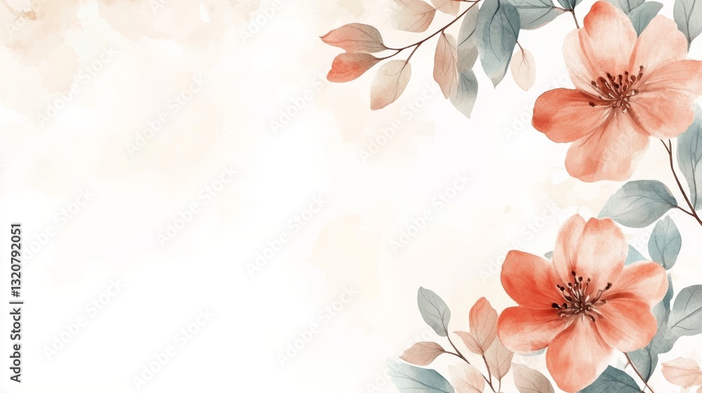 Fototapeta premium A highly detailed and realistic background Delicate, hand-drawn-inspired vector illustration of curve frame mother's day template featuring a warm and inviting atmosphere, Delicate, hand-drawn-inspire
