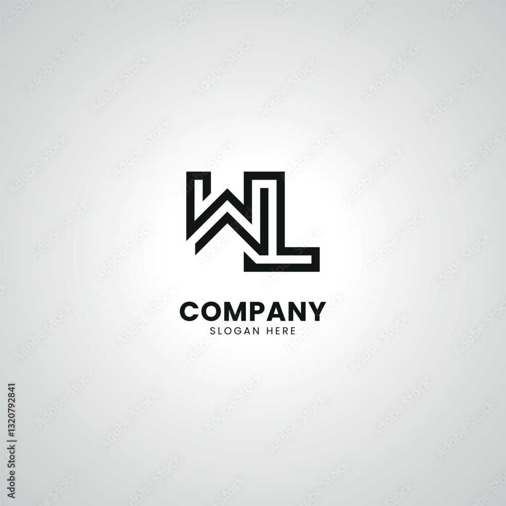 Abstract Initial Letter WL LW Modern Unique Logo Design. Abstract Initial Letter WL LW Modern Unique Logo Design.