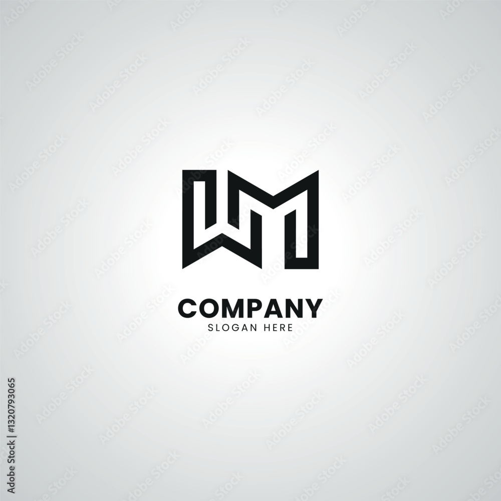 Abstract Initial Letter WM MW Modern Unique Logo Design. Abstract Initial Letter WM MW Modern Unique Logo Design.