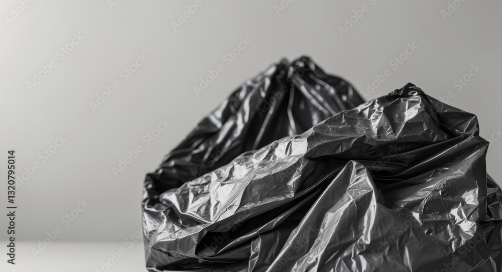 Naklejka premium Black plastic bag polythene texture and background.