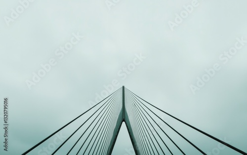 Abstract Bridge Structure Against Gray Sky