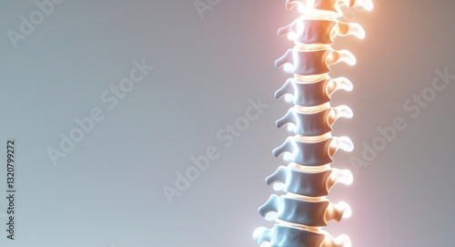 Futuristic Visualization of Human Spine with Glowing Elements.