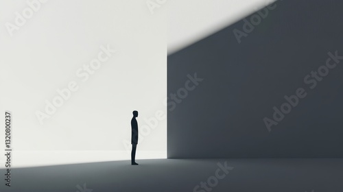 Colorful silhouette pf person standing in monochrome crowd of different people,surreal unique and different concept,loneliness in society,shadow,freedom,Love,be yourself,Stand out from the crowd.