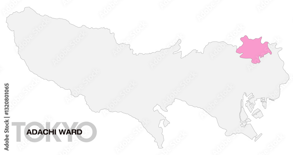 Obraz premium 東京都足立区の位置地図_04