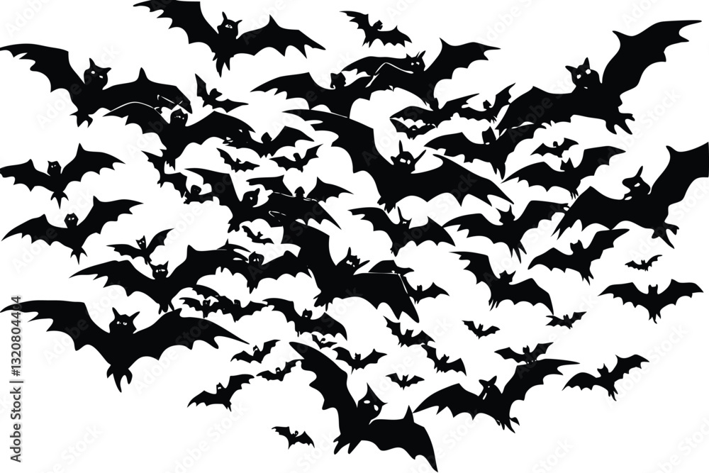 Naklejka premium Halloween Bats Silhouette Vector Element