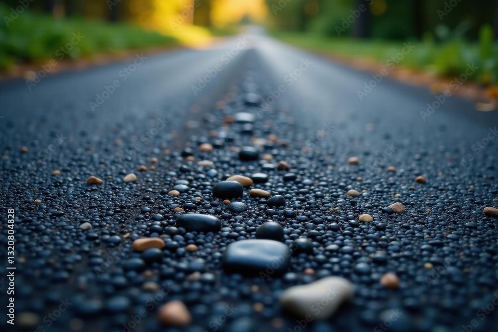 Dark asphalt pavement with small embedded rocks , dark, dark asphalt texture Dark asphalt pavement with small embedded rocks , dark, dark asphalt texture