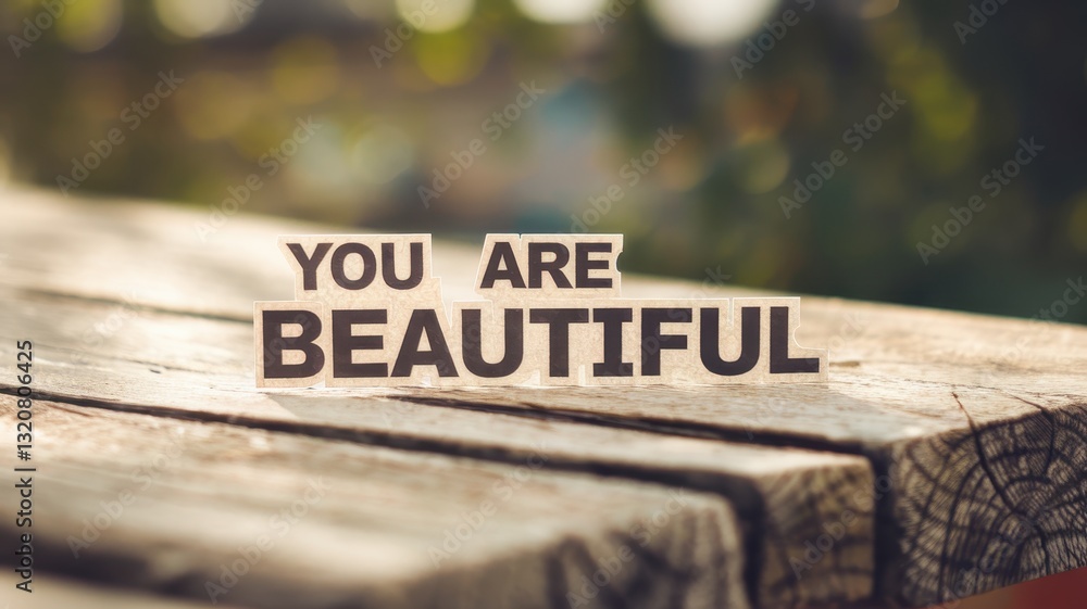 Fototapeta premium Inspirational Message: You Are Beautiful
