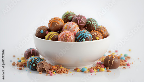 chocolate easter eggs white background ai generative. 