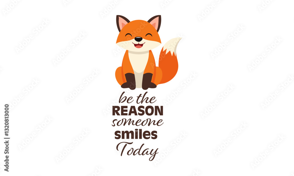 Fototapeta premium Cute Cartoon Animal with Motivational Quote - Inspirational Wildlife Illustration