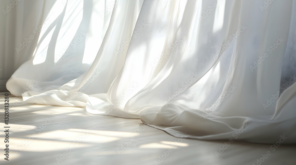 Delicate White Curtains Dancing in the Suna??s Embrace Delicate White Curtains Dancing in the Suna??s Embrace
