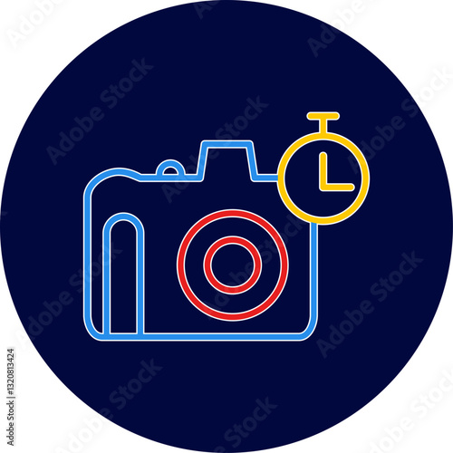 Unique Timer on Camera Vector Icon