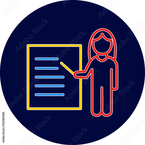 Unique Female Presenter Vector Icon