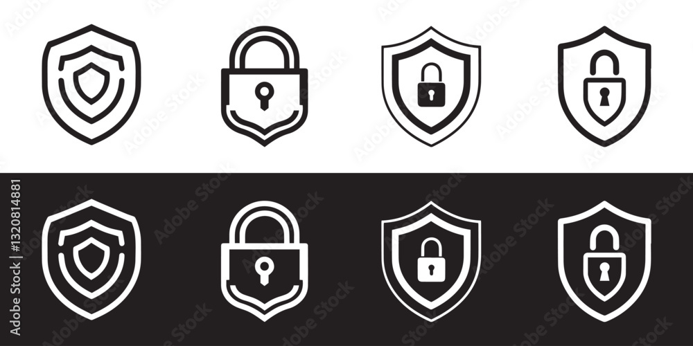cyber security icon set vector art cyber security icon set vector art