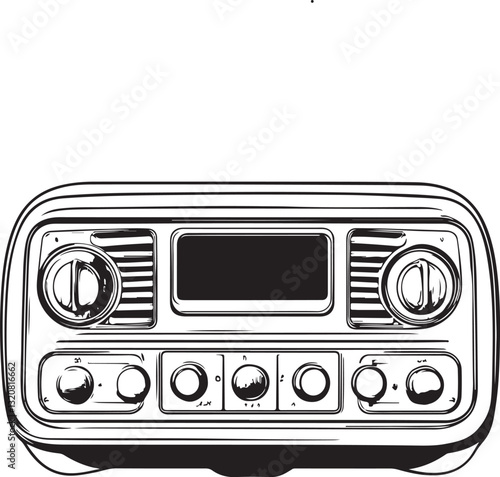 retro radio isolated on white