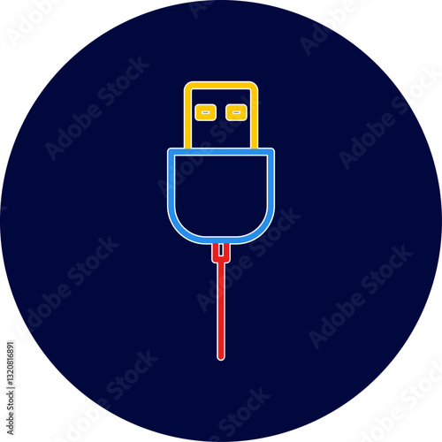 Unique USB Cable Vector Icon