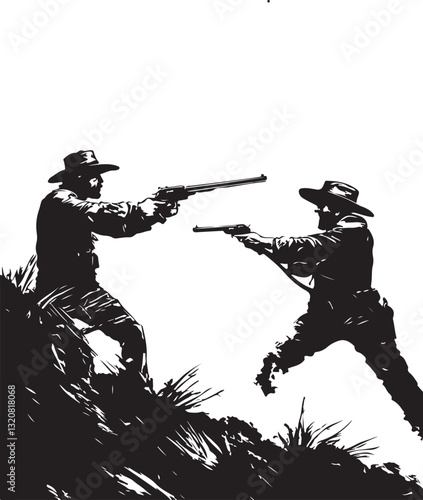 silhouette of a man with a gun