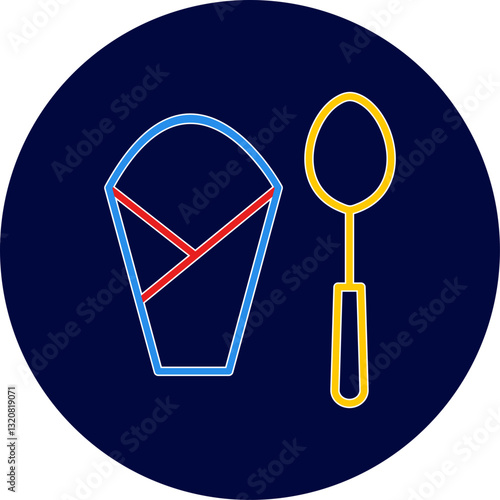 Spoon and Napkin Vector Icon