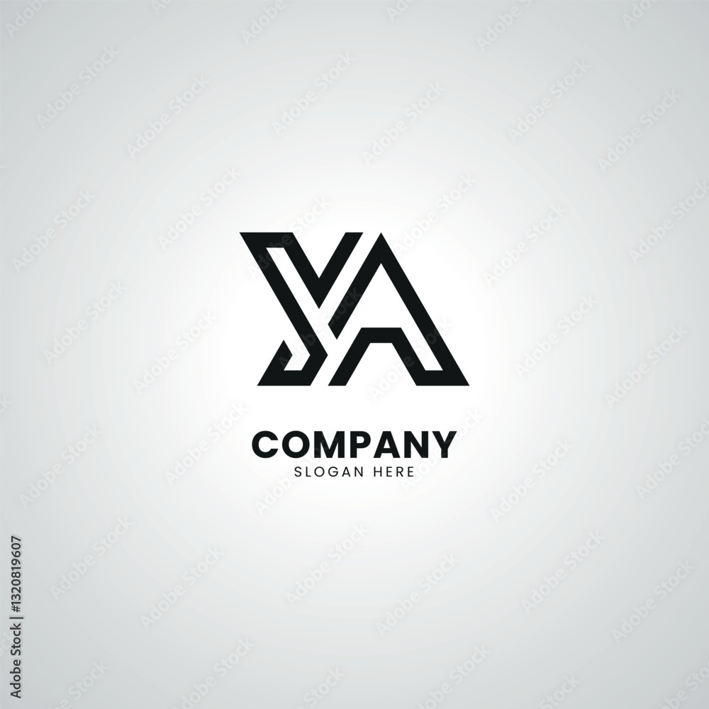 Abstract Initial Letter YA AY Modern Unique Logo Design Vector. Abstract Initial Letter YA AY Modern Unique Logo Design Vector.