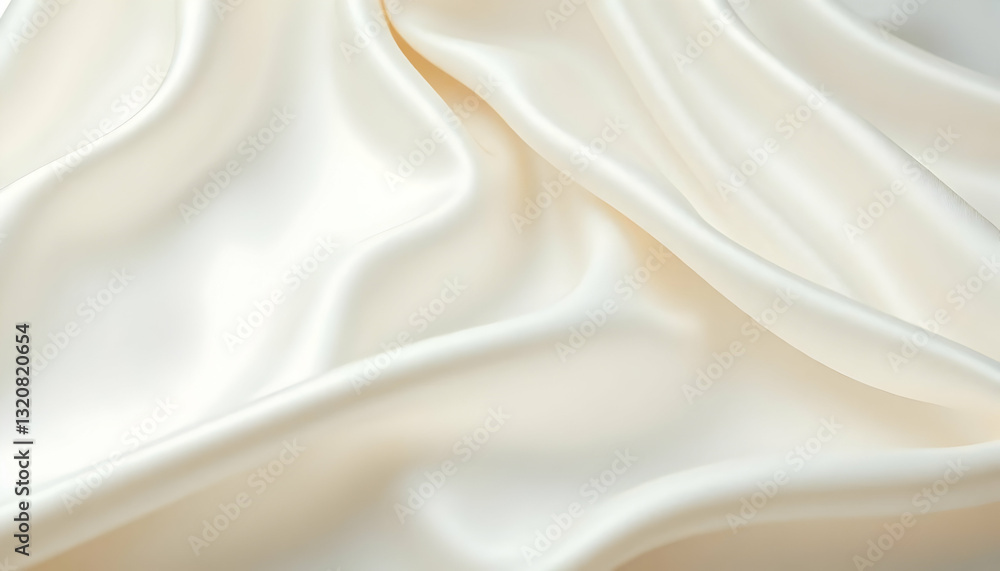 Fototapeta premium Elegant Smooth Silk Fabric with Subtle Creamy White Texture