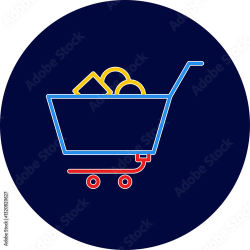 Unique Shopping Cart II Vector Icon
