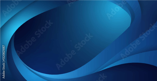 A captivating modern abstract design featuring a gradient background transitioning from deep navy blue to lighter shades of blue.