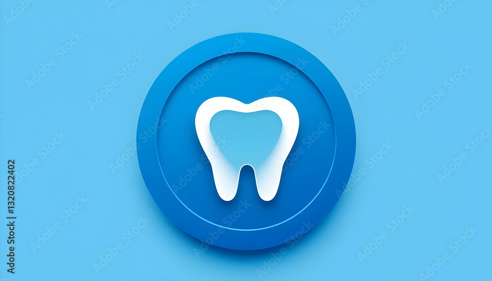 Modern Dental Icon with Clean Design in Blue Color Palette Modern Dental Icon with Clean Design in Blue Color Palette