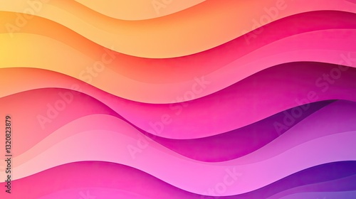 Geometric pattern design abstract background idea. Vibrant abstract waves in orange, pink, and purple create a modern visual background.