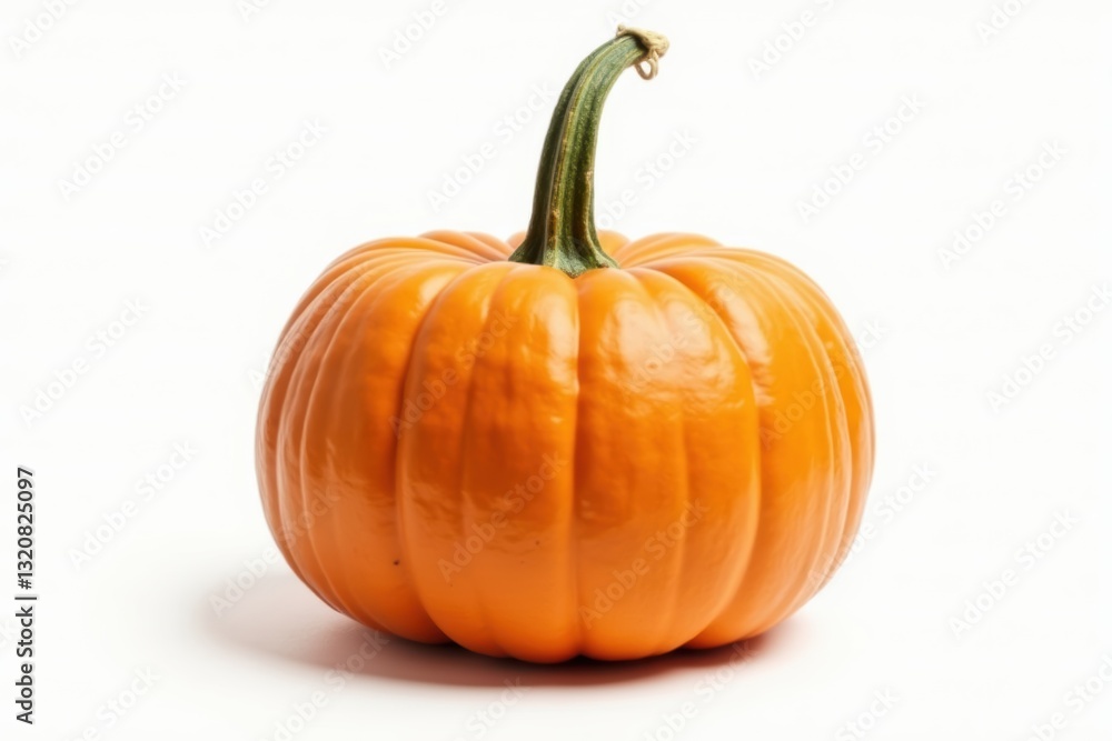 Fototapeta premium Bright Orange Pumpkin Isolated on White Background, Perfect for Autumn, Halloween, and Seasonal Designs