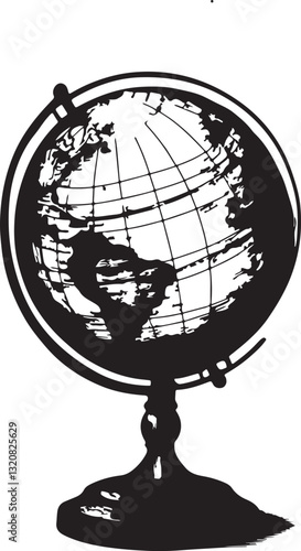 globe on white background