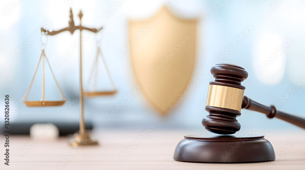 A gavel and scales of justice accompanied by a protective shield, symbolizing fairness, law, and protection in the legal system.
A gavel and scales of justice accompanied by a protective shield, symbolizing fairness, law, and protection in the legal system.