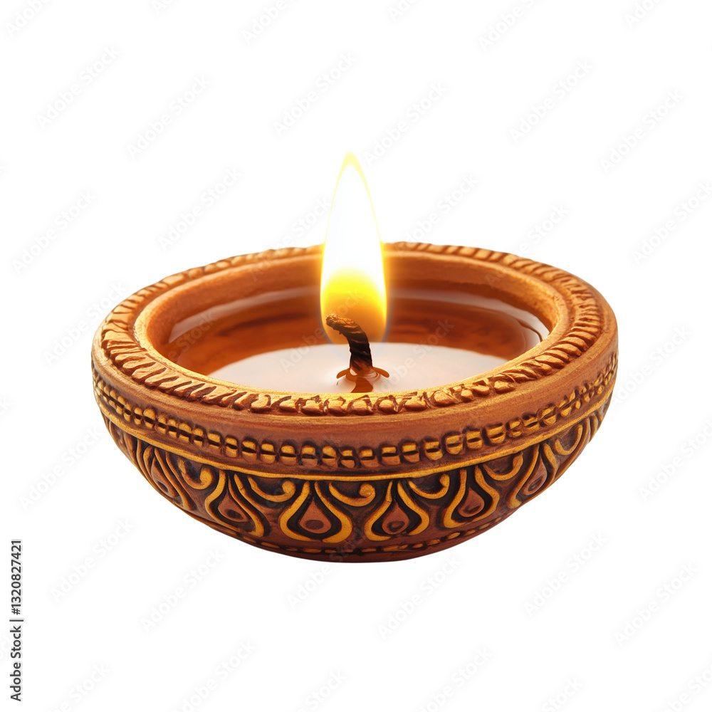 A gold-trimmed red bowl with an intricate design, containing a spiritual candle labeled on transparent png background. Ai generated A gold-trimmed red bowl with an intricate design, containing a spiritual candle labeled on transparent png background. Ai generated