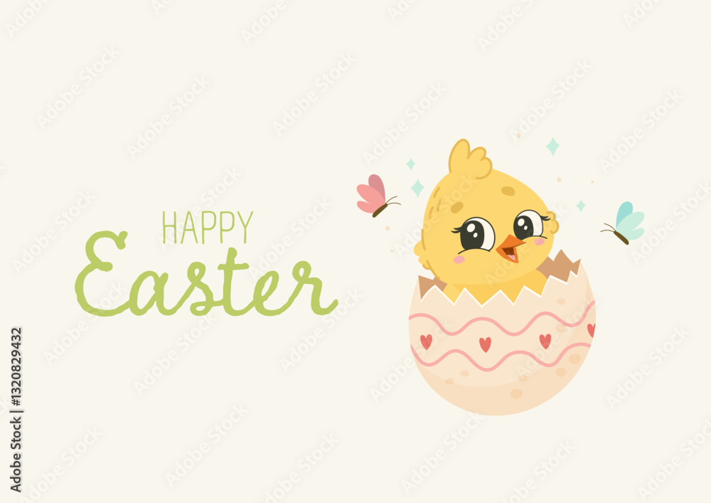 Cheerful Chick in Easter Egg, Adorable Spring Illustration for Digital and Print Use Cheerful Chick in Easter Egg, Adorable Spring Illustration for Digital and Print Use